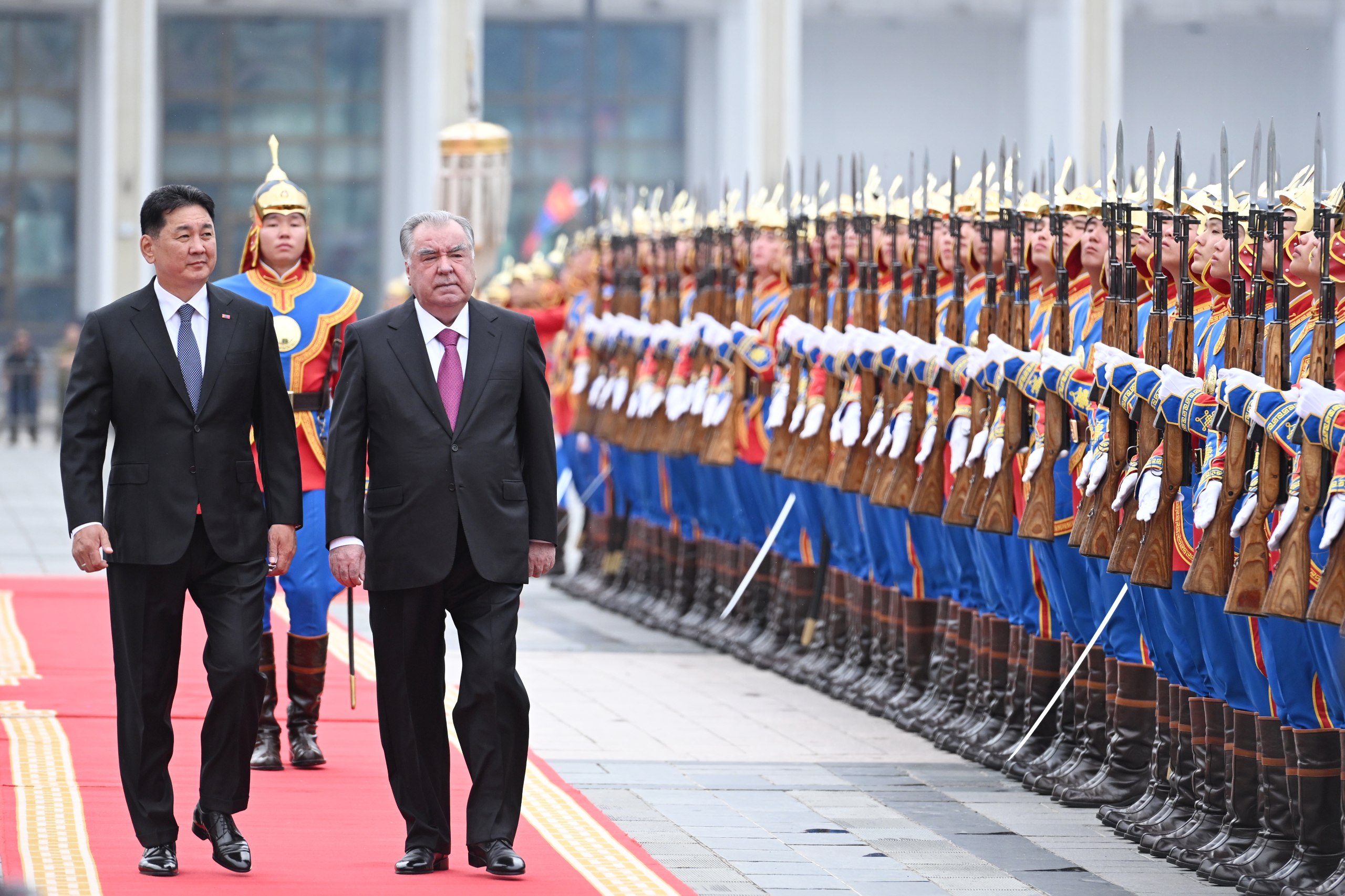 Emomali Rahmon's state visit to Mongolia began with an official welcoming ceremony