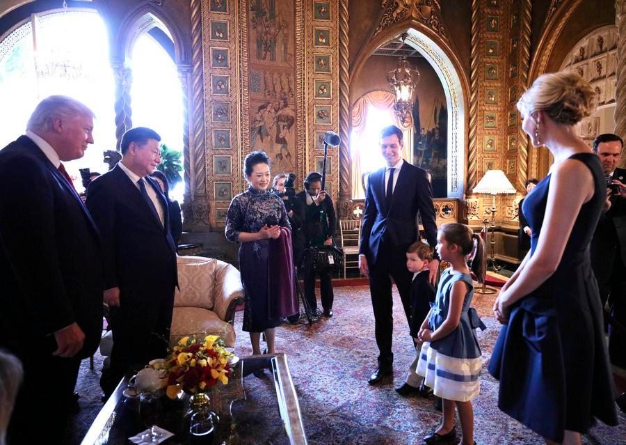 Chinese President Xi Jinping, his wife, Peng Liyuan, U.S. President Donald Trump and First Lady Melania Trump